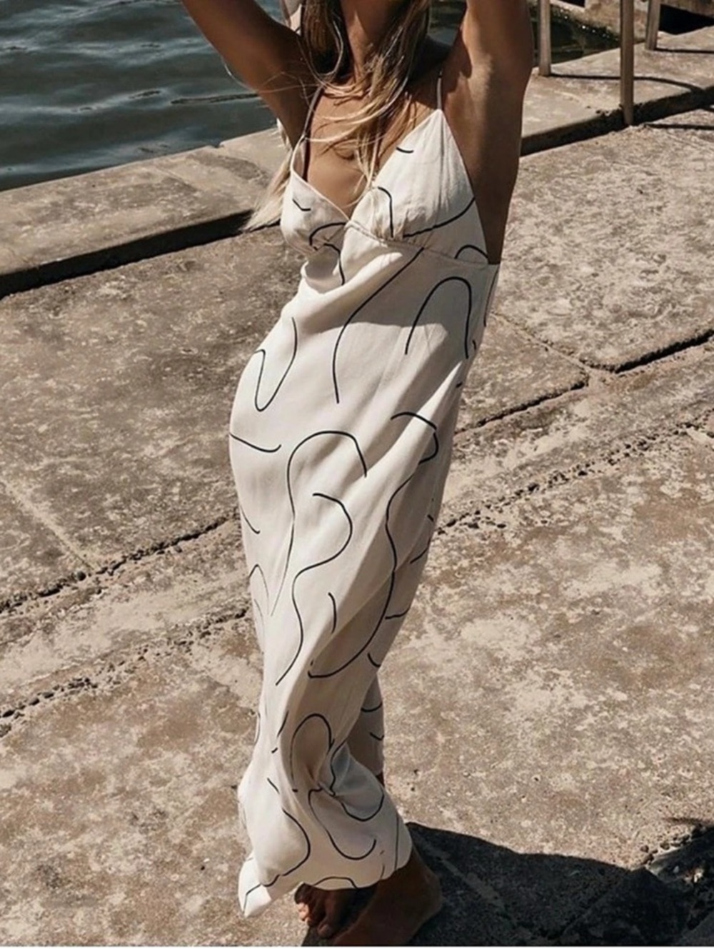 Dissh Abstract Print Slip Maxi Dress Size 4